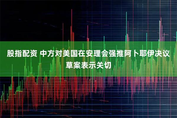 股指配资 中方对美国在安理会强推阿卜耶伊决议草案表示关切